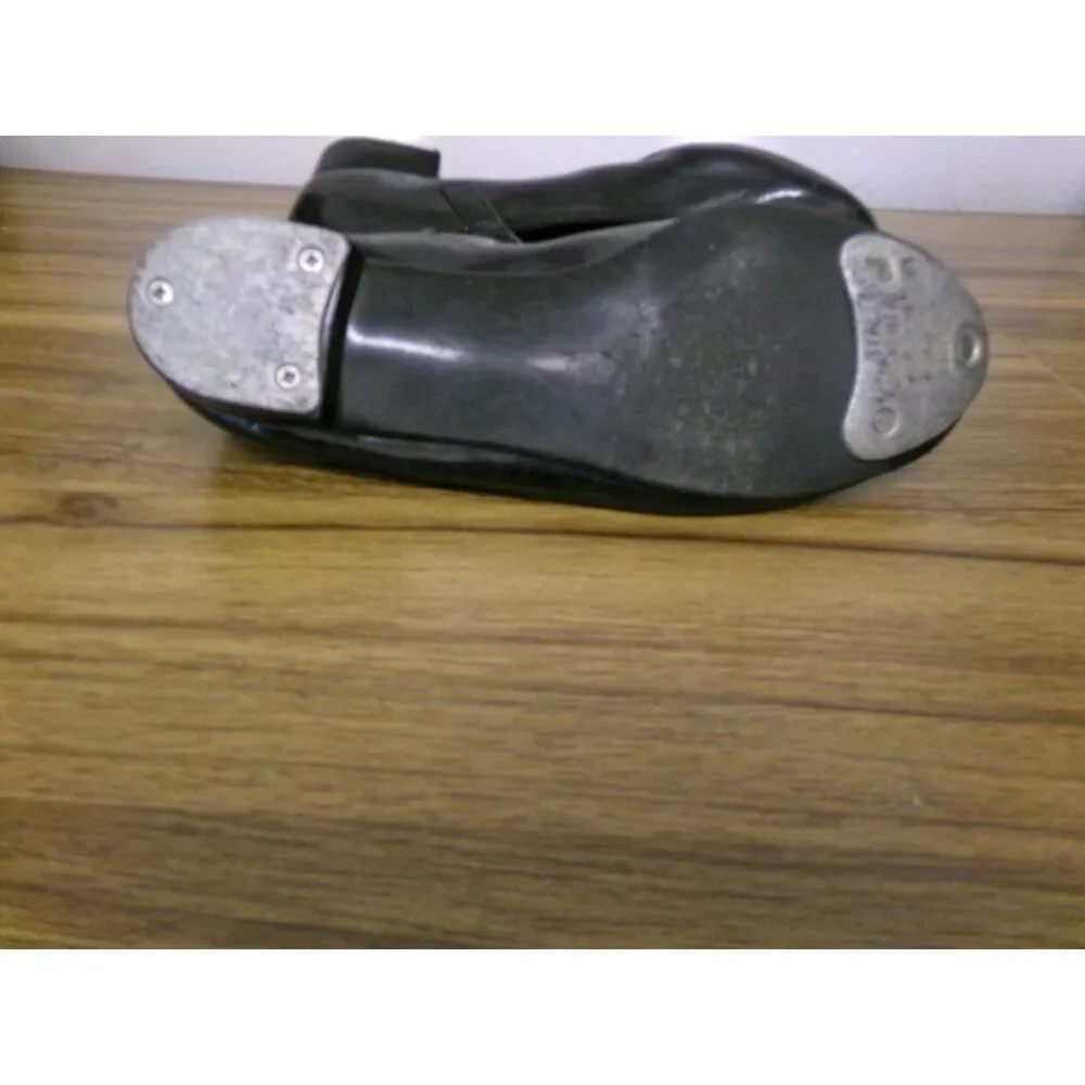 Pre-Owned Dance Tan Tap Shoes ABT Kids 1.5 Mary Jane Patent Leather Loop Strap